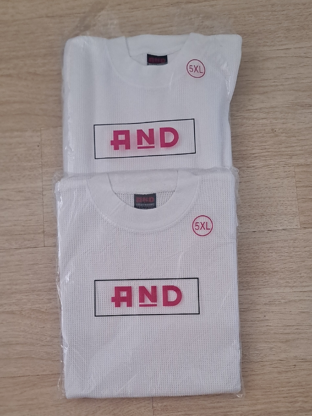 "AND" Men’s White Waffle Knit Crewneck, Set Of 2